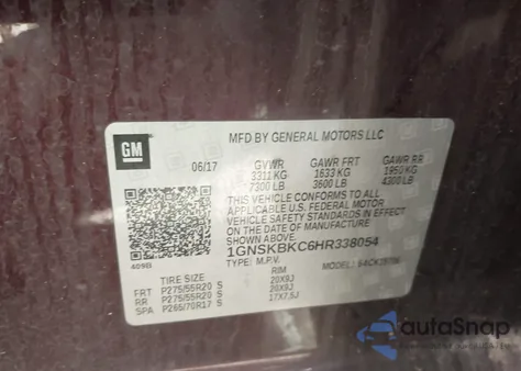 2017 Chevrolet Tahoe Lt from USA, damaged, VIN 1GNSKBKC6HR338054